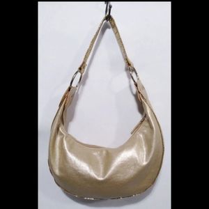 Gold and Beige Shoulder Bag